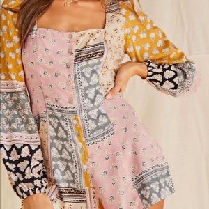 Pattern print romper